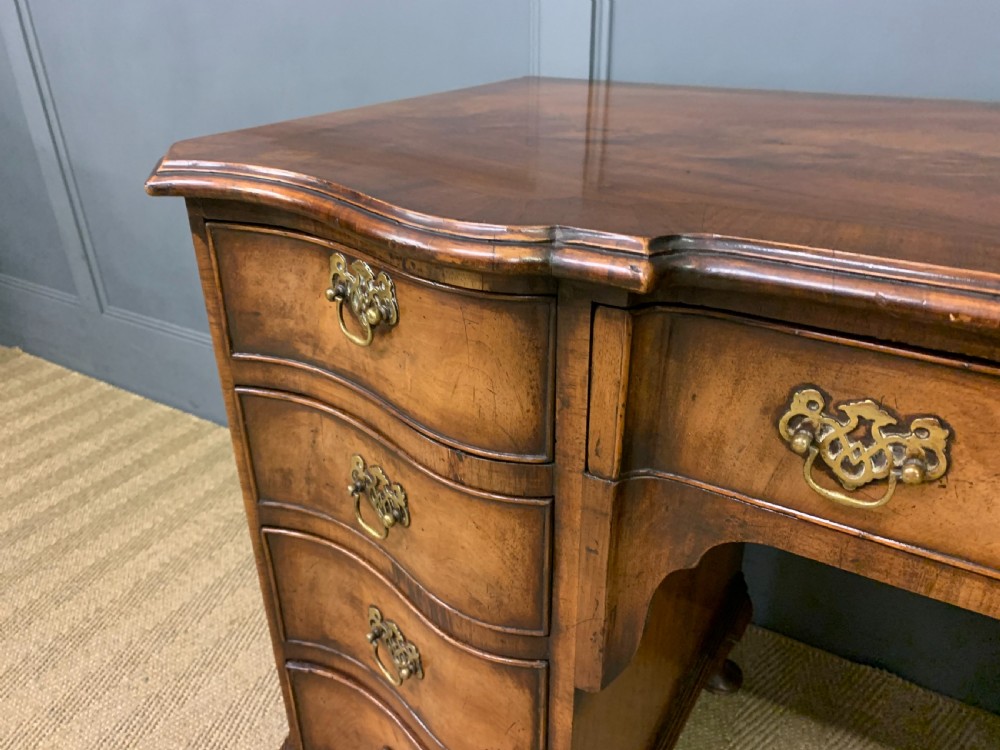 Burr Walnut Serpentine Fronted Desk View VII