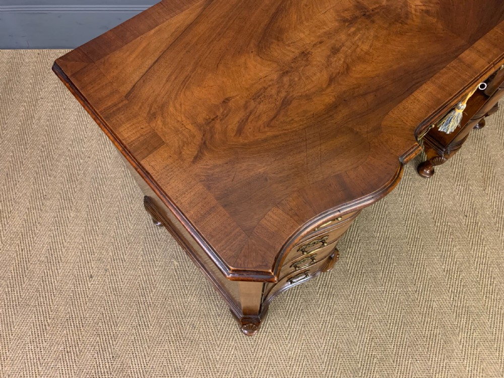 Burr Walnut Serpentine Fronted Desk View XIII