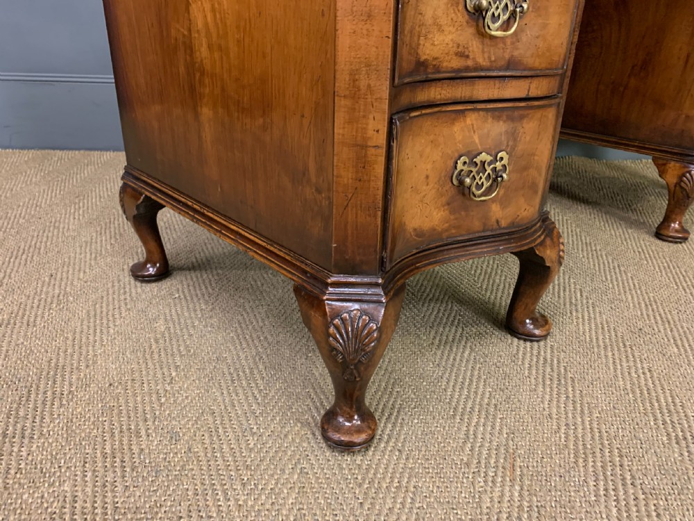 Burr Walnut Serpentine Fronted Desk View XIV