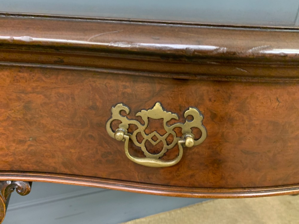 Burr Walnut Serpentine Fronted Console Table View VI