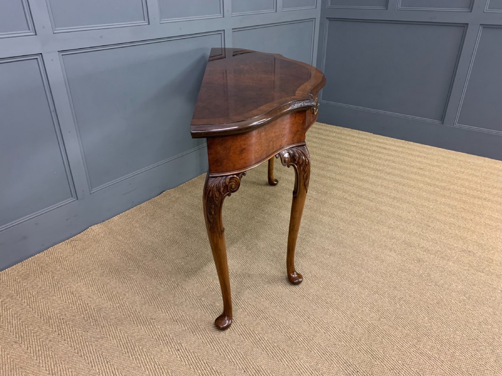 Burr Walnut Serpentine Fronted Console Table View IX