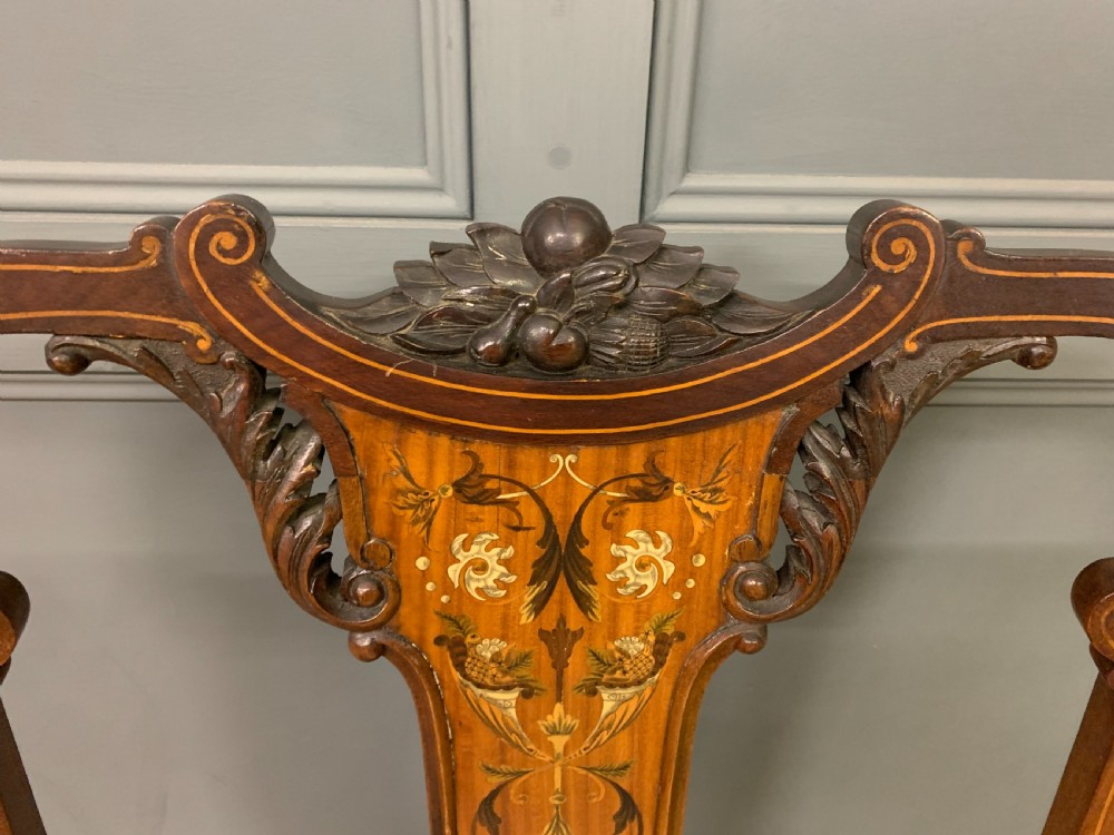 Late Victorian Inlaid Mahogany Armchair View III