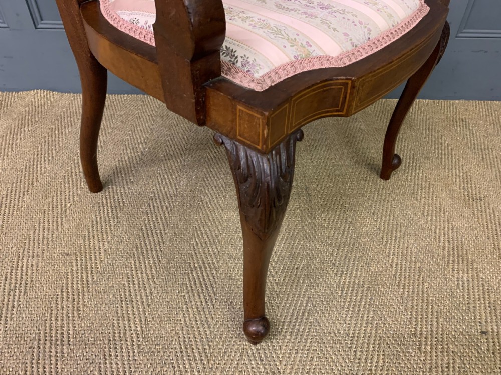 Late Victorian Inlaid Mahogany Armchair View VIII