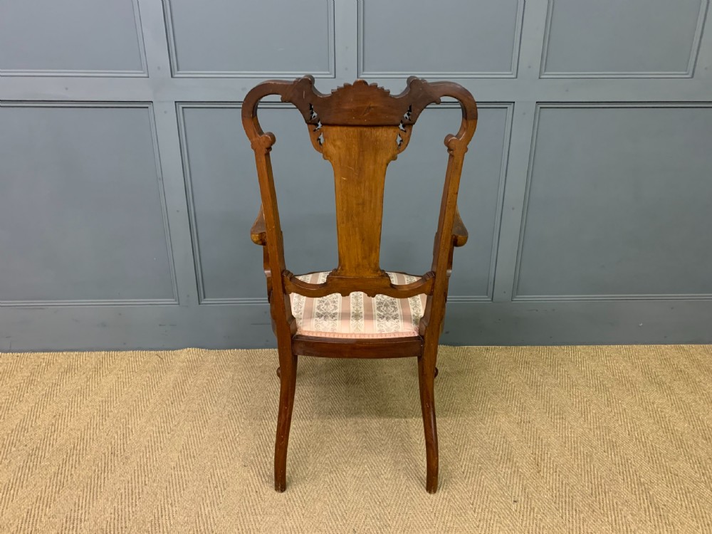 Late Victorian Inlaid Mahogany Armchair View X
