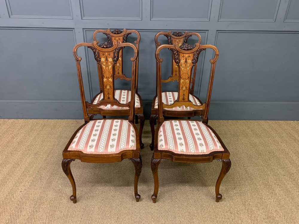 Set of 4 Inlaid Mahogany Chairs View II