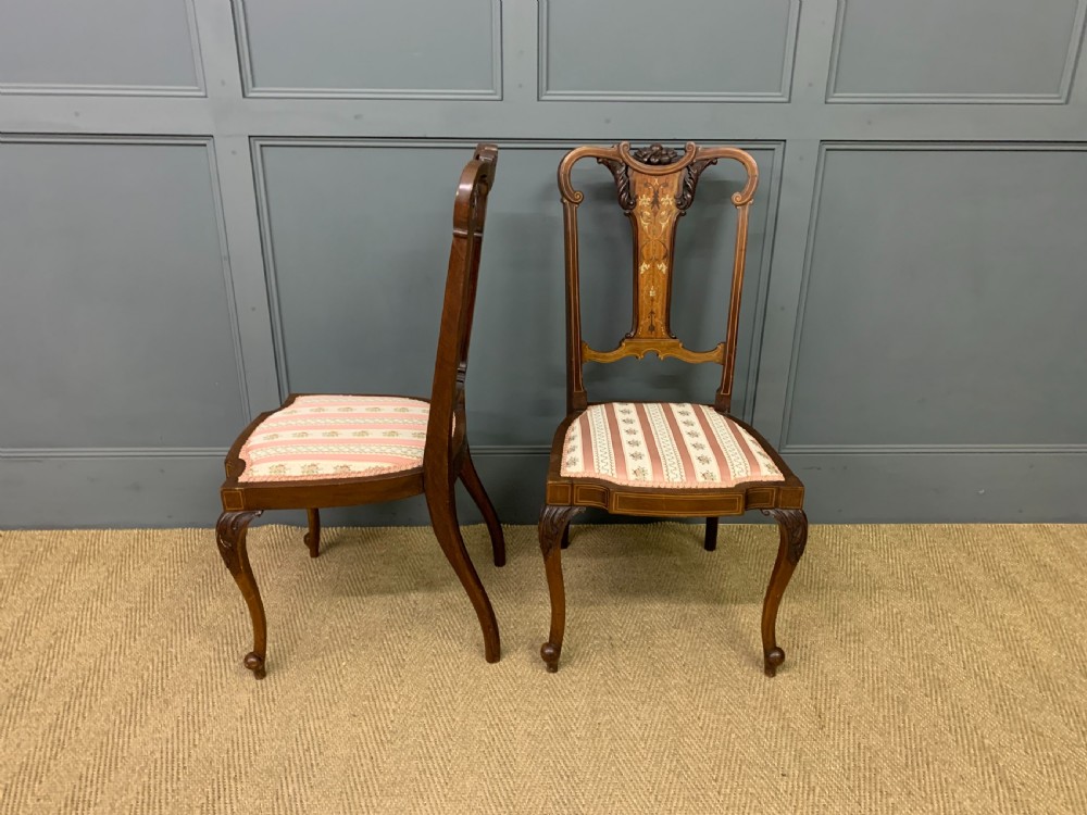 Set of 4 Inlaid Mahogany Chairs View IV