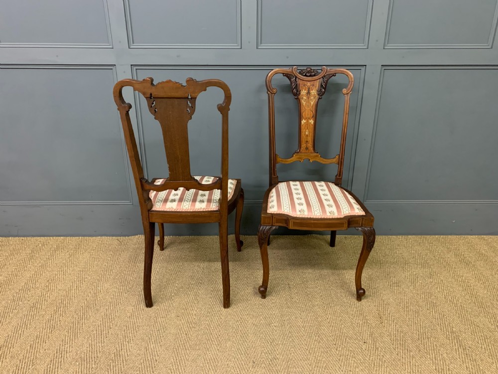 Set of 4 Inlaid Mahogany Chairs View V