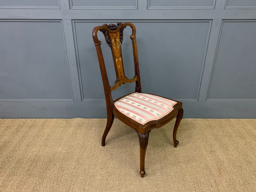 Set of 4 Inlaid Mahogany Chairs View XI