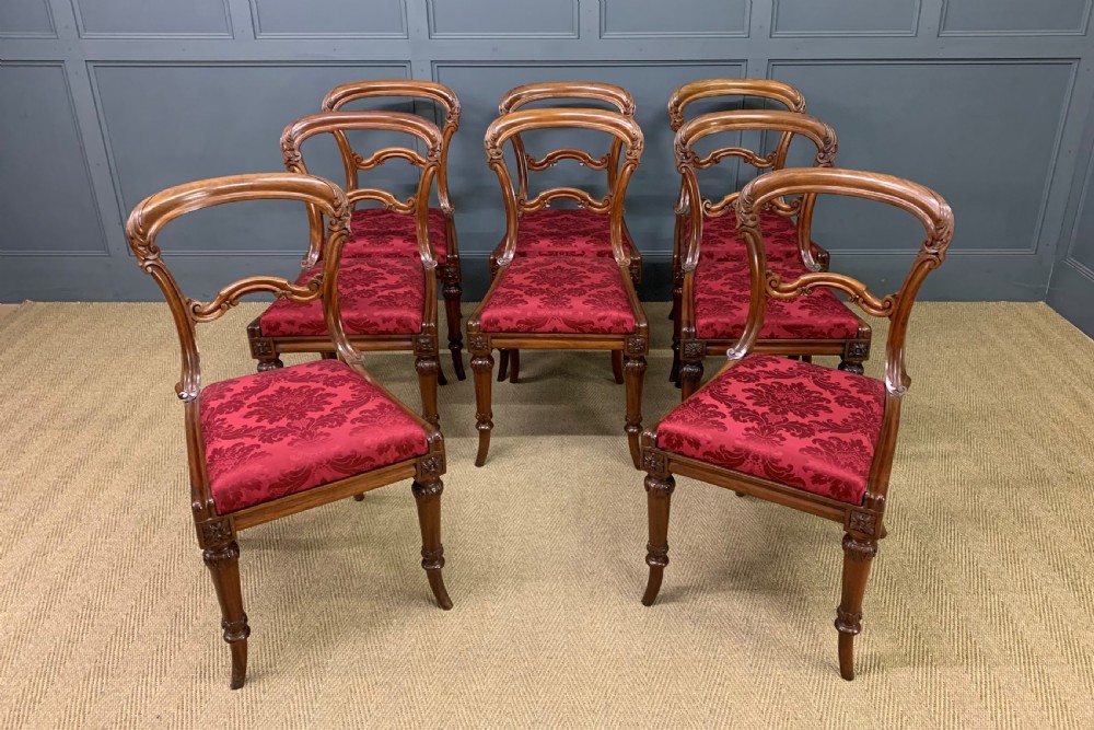 Set of 8 Victorian Mahogany Dining Chairs by Johnstone & Jeanes