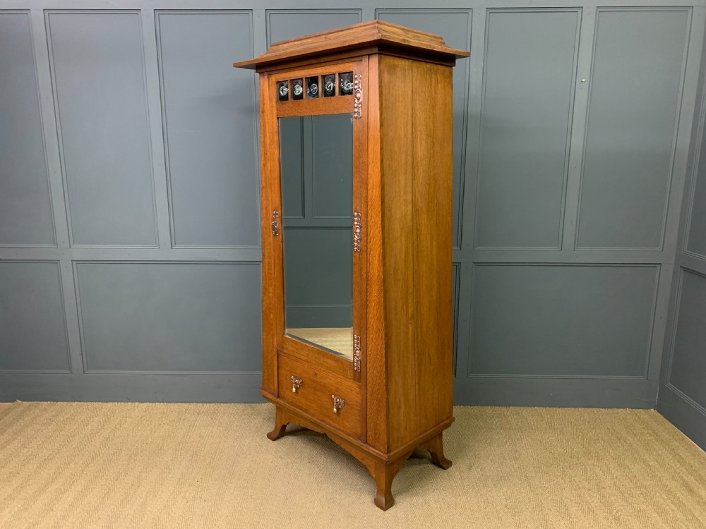 Arts and Crafts Oak Wardrobe View XIV