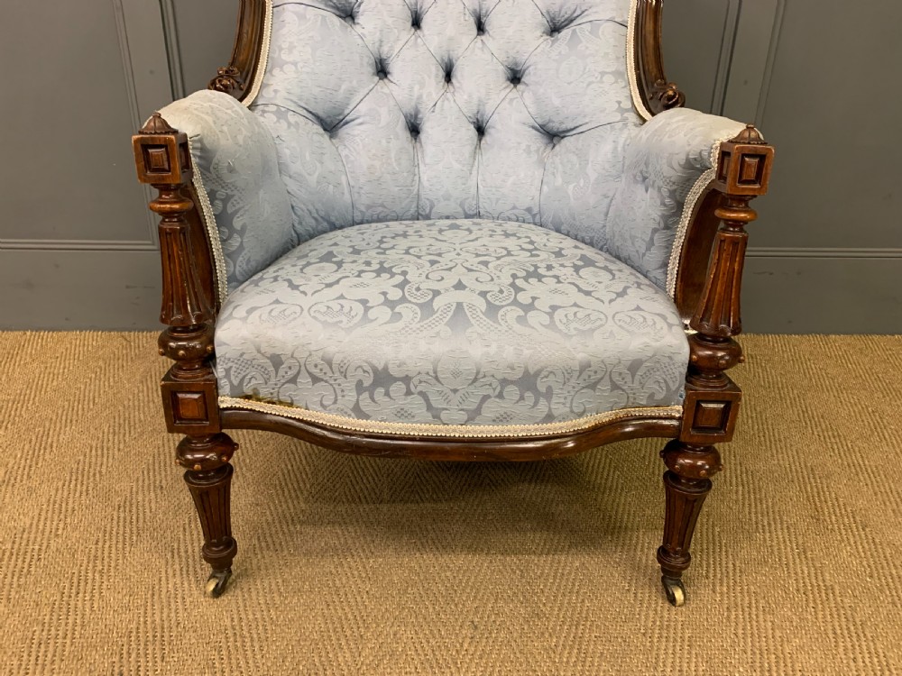 Victorian Walnut Upholstered Armchair View III