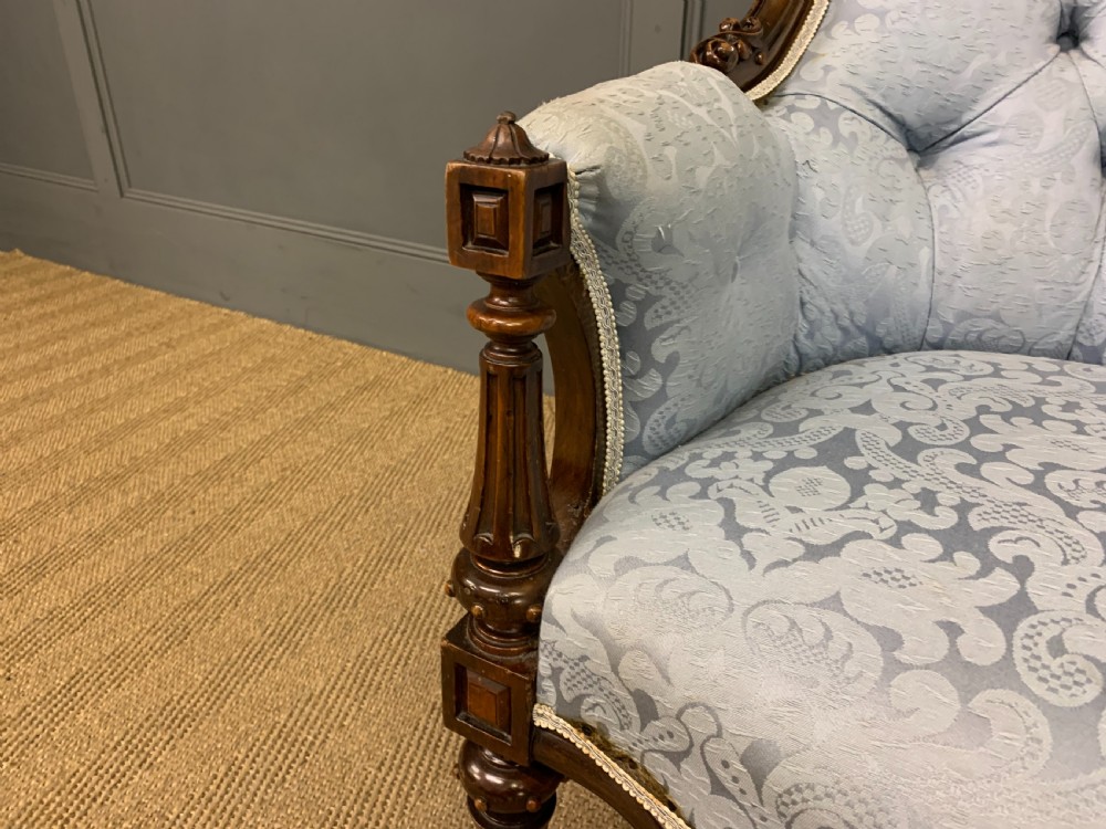 Victorian Walnut Upholstered Armchair View V