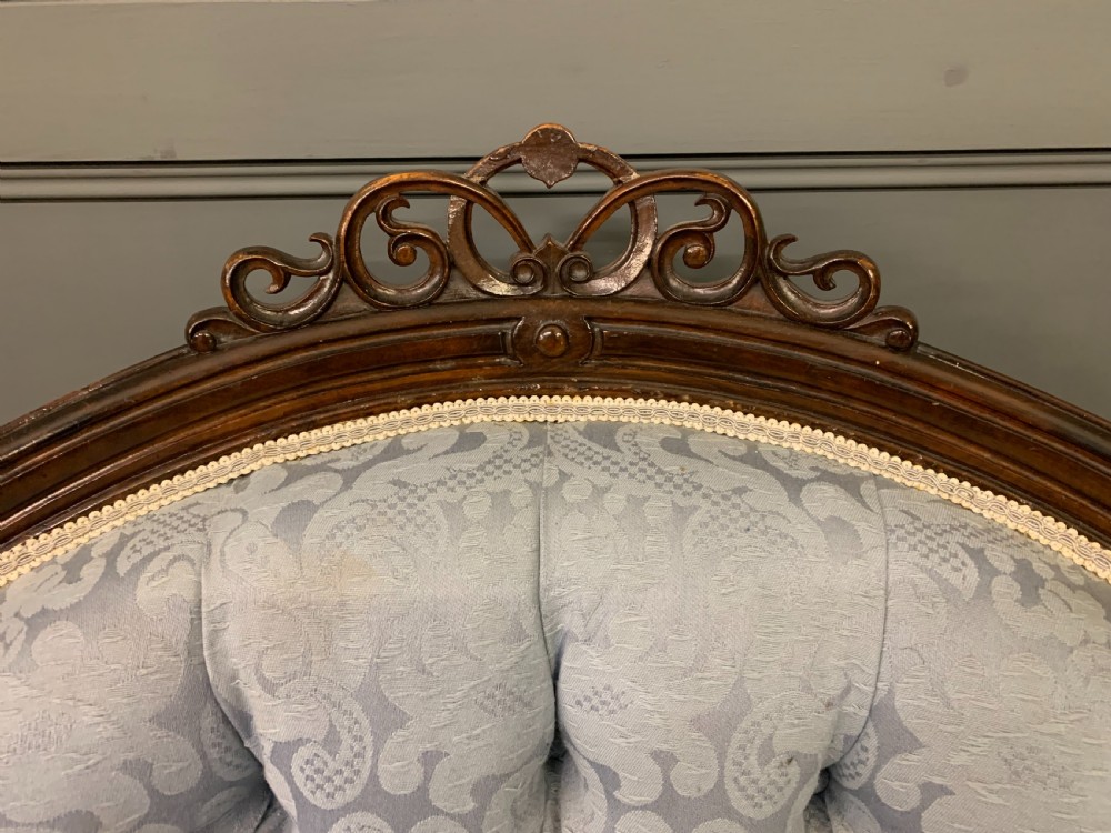 Victorian Walnut Upholstered Armchair View VII