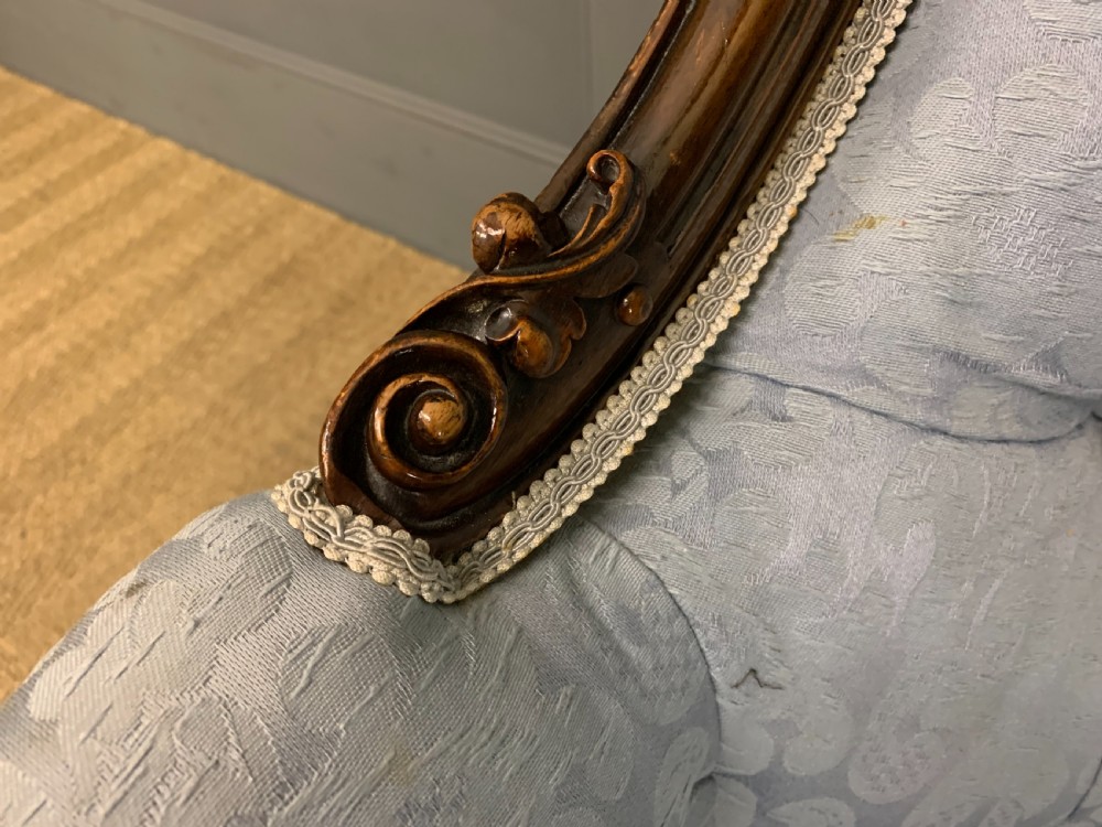 Victorian Walnut Upholstered Armchair View VIII