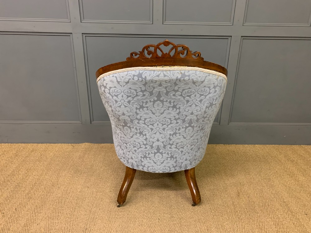 Victorian Walnut Upholstered Armchair View XI