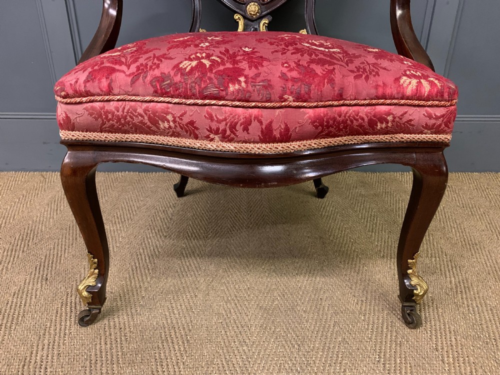 Ornate Victorian Mahogany Armchair View III