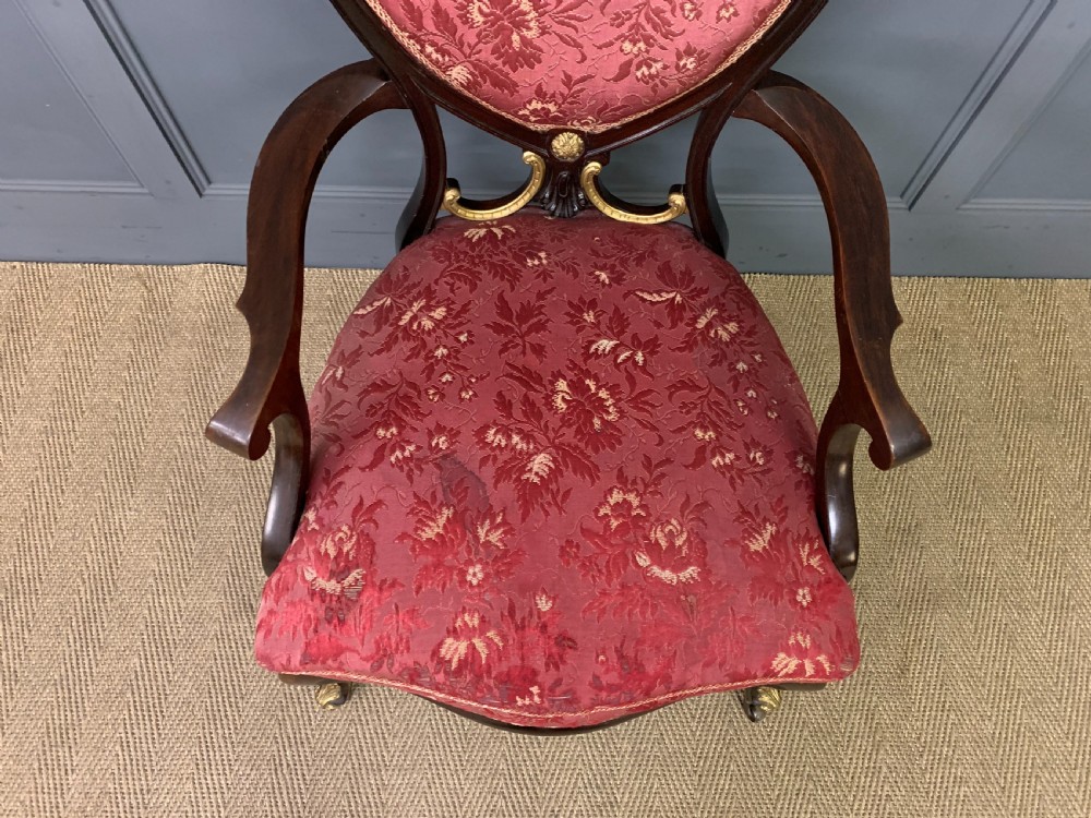Ornate Victorian Mahogany Armchair View IV