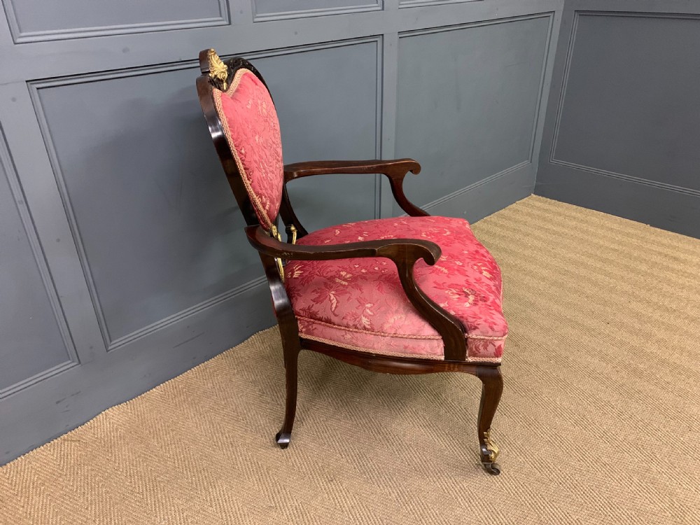 Ornate Victorian Mahogany Armchair View IX