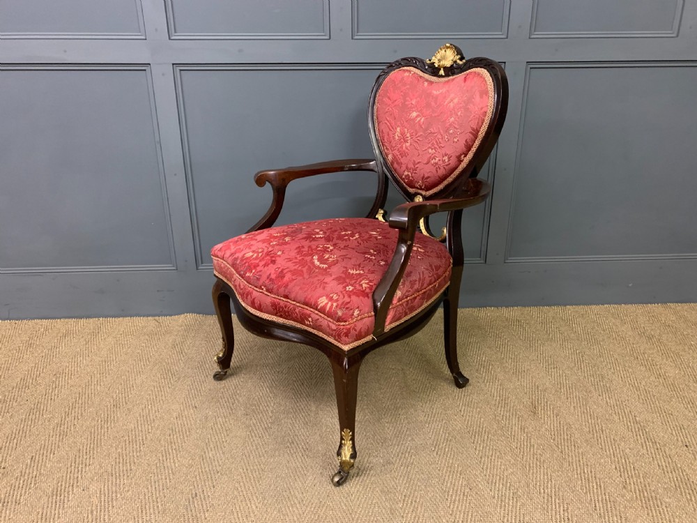 Ornate Victorian Mahogany Armchair View XI
