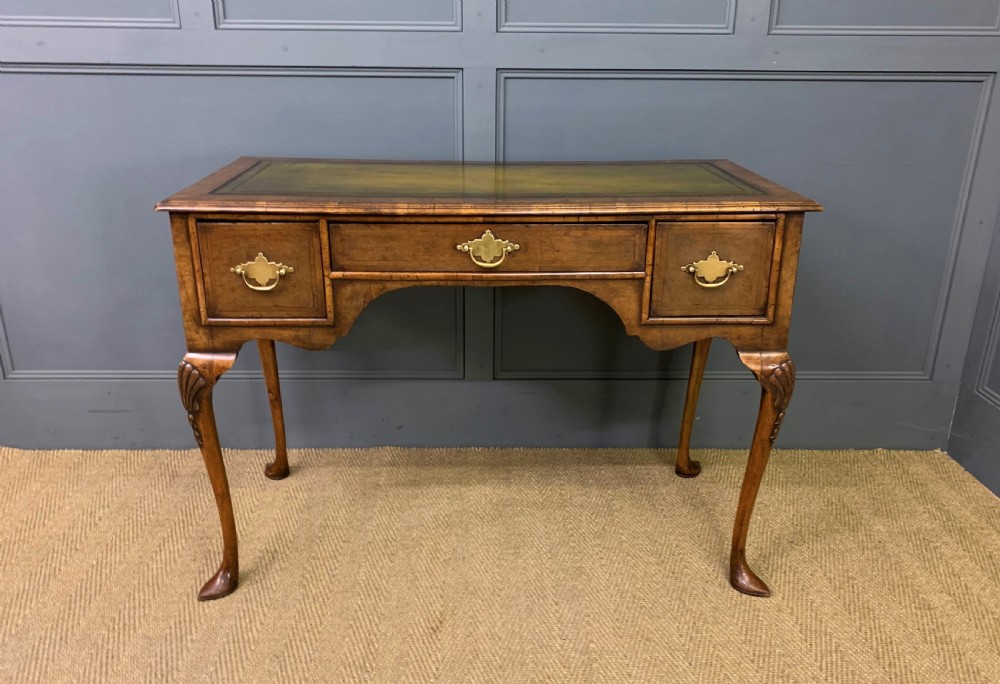 Queen Anne Style Burr Walnut Lowboy View II