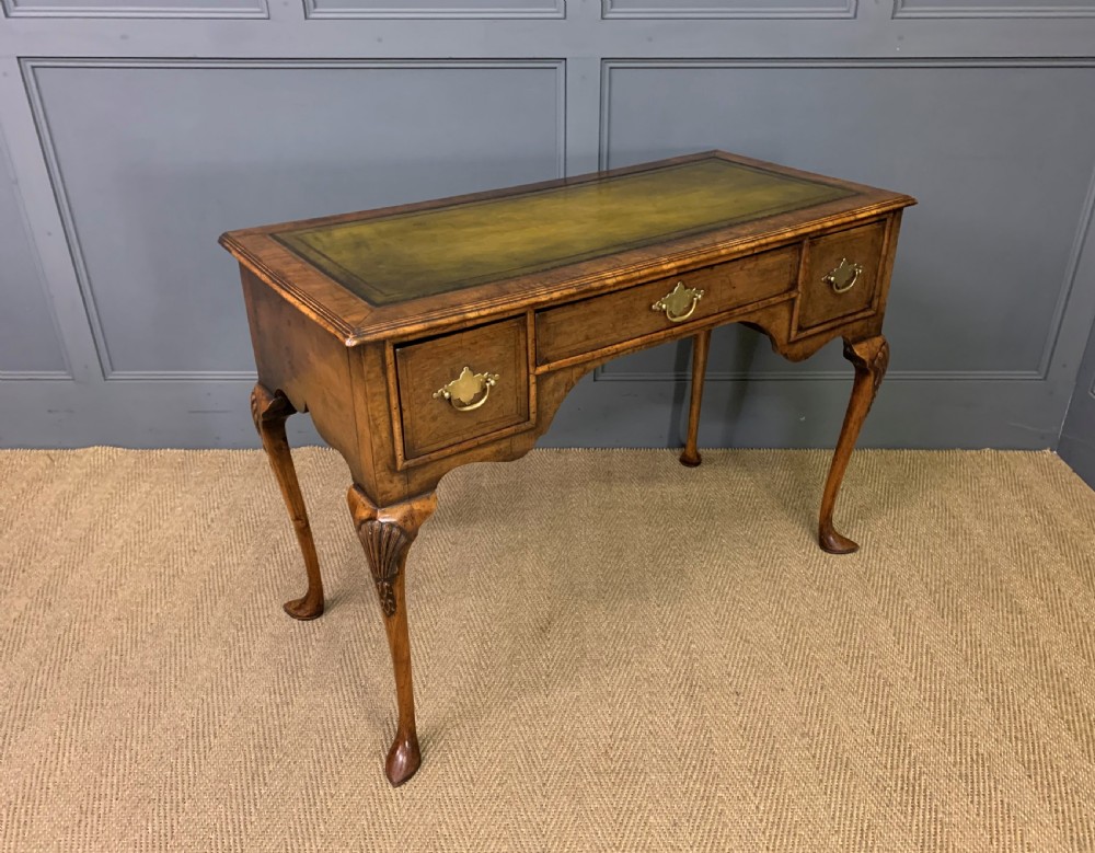 Queen Anne Style Burr Walnut Lowboy View VII