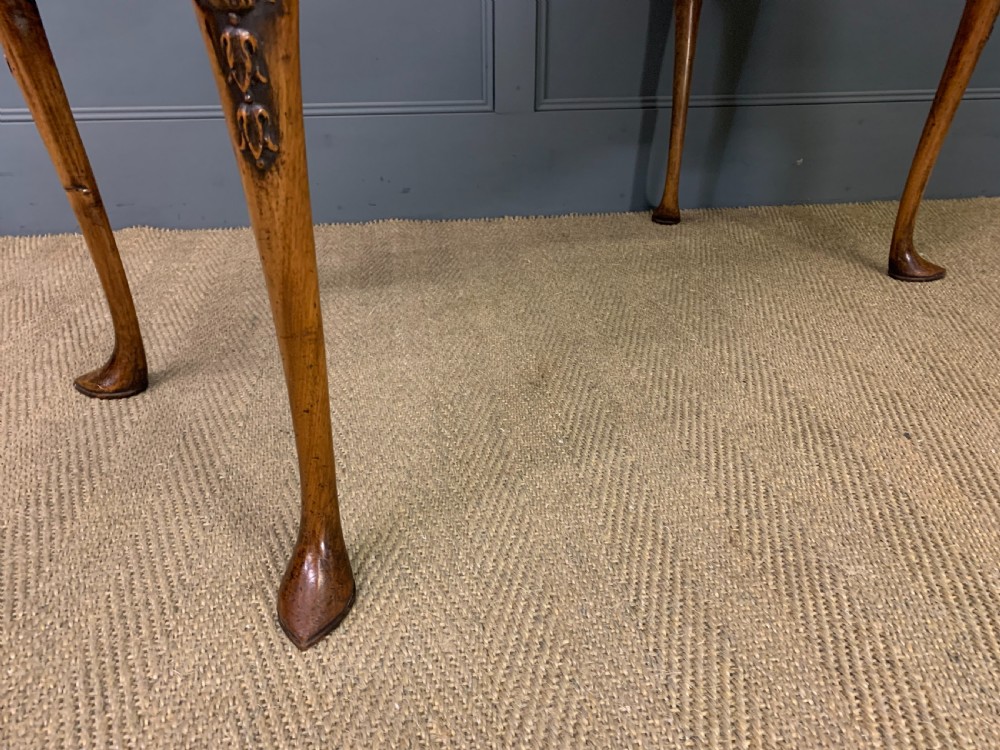 Queen Anne Style Burr Walnut Lowboy View X