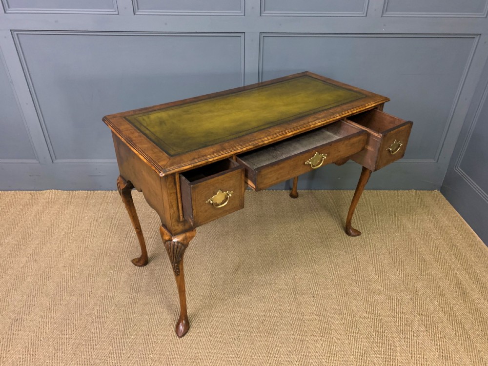 Queen Anne Style Burr Walnut Lowboy View XII