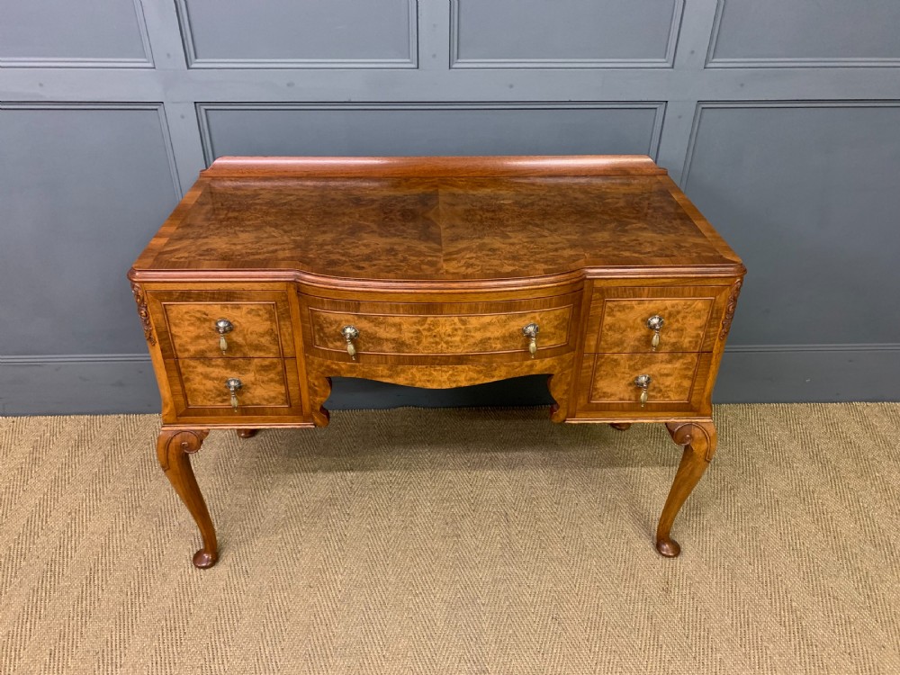 Burr Walnut Dressing Table and Stool View X