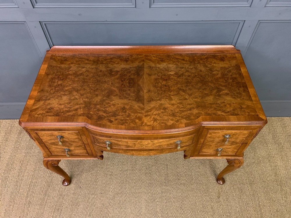 Burr Walnut Dressing Table and Stool View XI