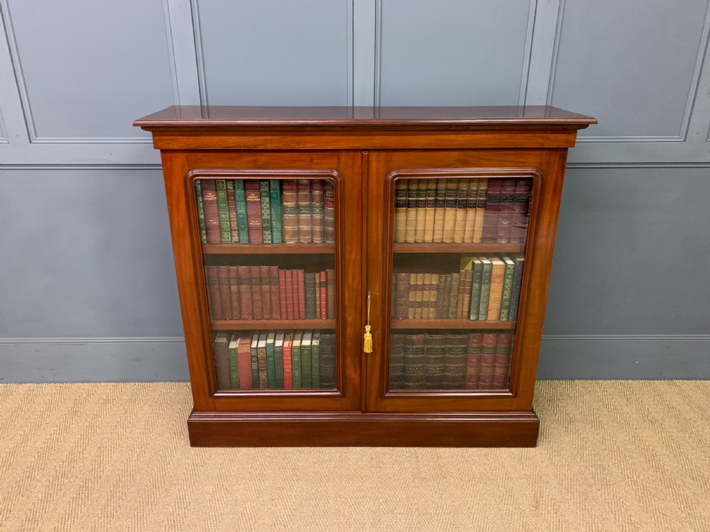 Victorian Mahogany 2 Door Glazed Bookcase View IV