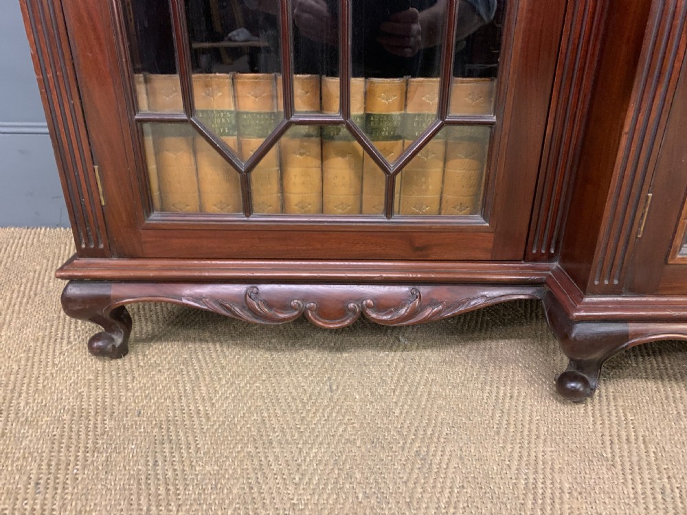 Long Mahogany Break Fronted Bookcase View VI
