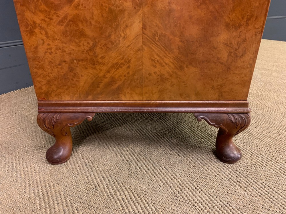 Queen Anne Style Burr Walnut Linen Press View IX