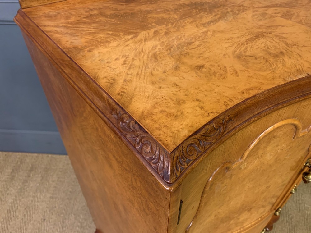 Queen Anne Style Burr Walnut Linen Press View X
