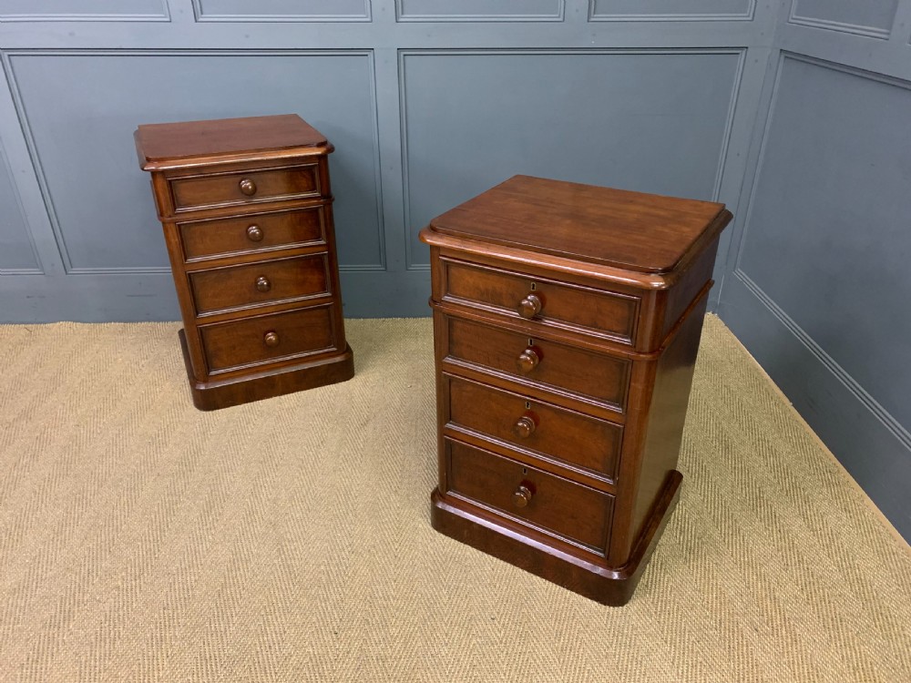 Pair of Large Victorian Mahogany Bedside Chests