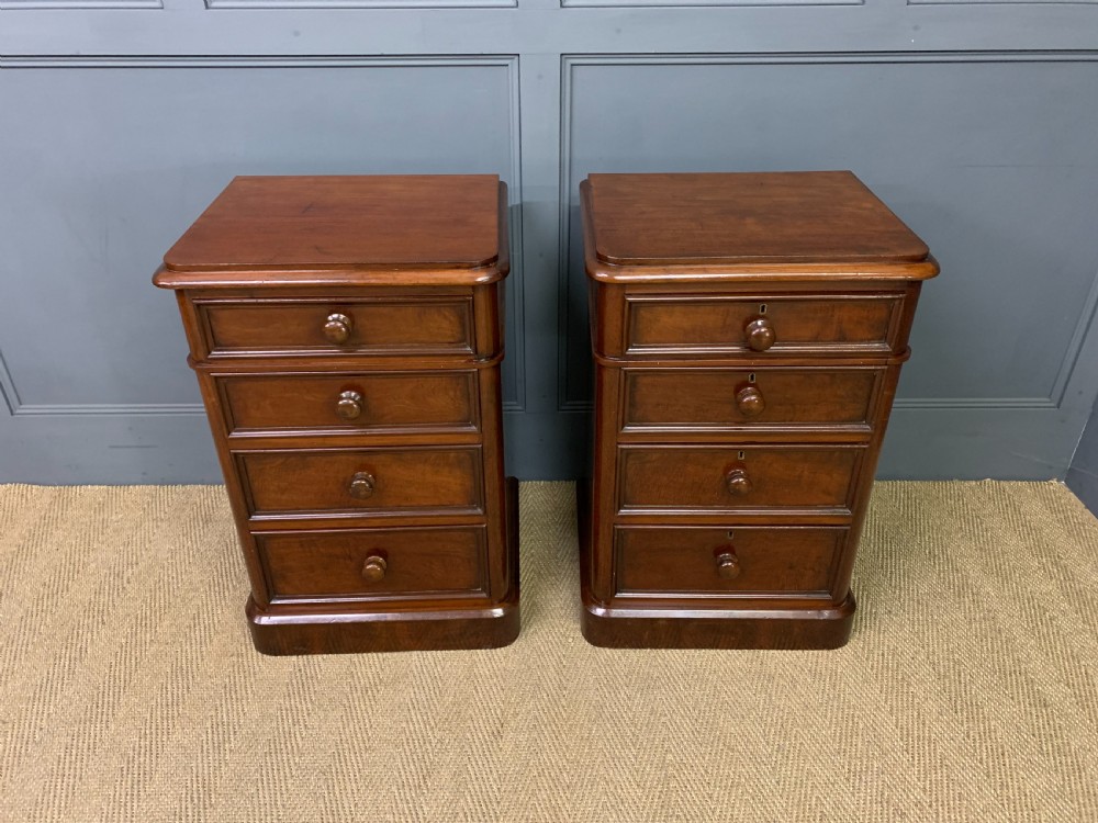 Pair of Large Victorian Mahogany Bedside Chests View II
