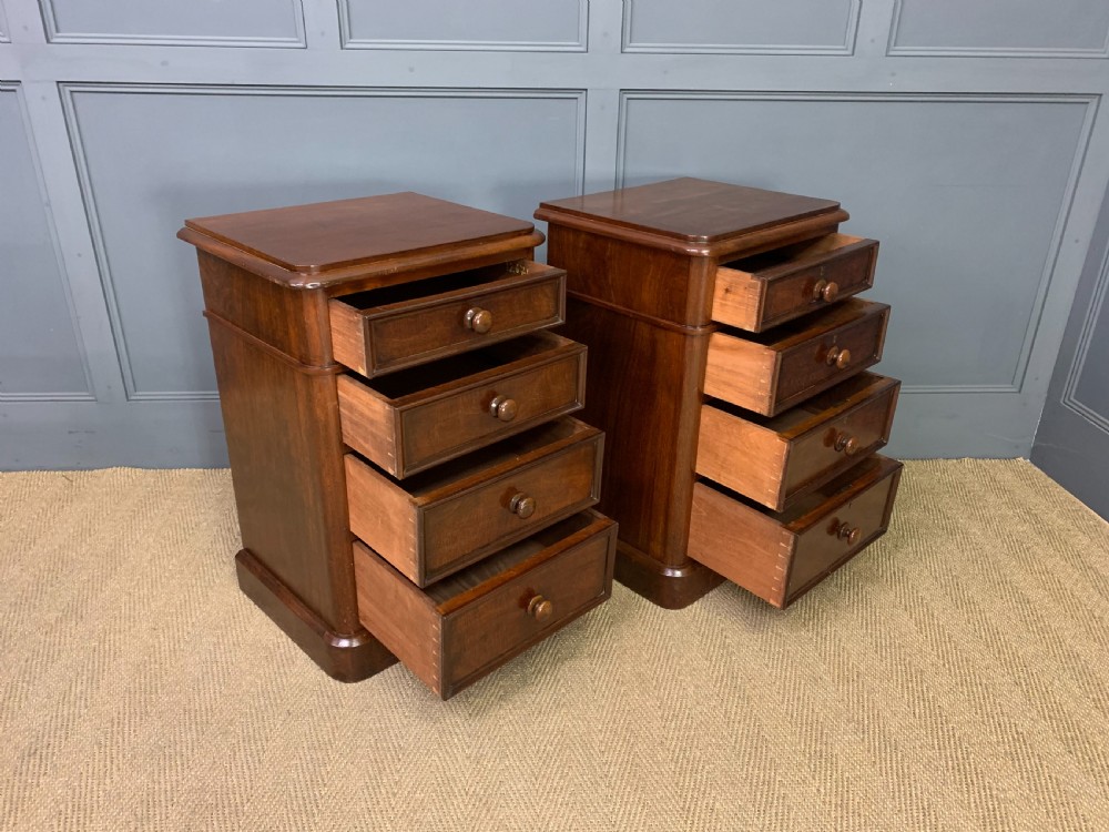 Pair of Large Victorian Mahogany Bedside Chests View XI
