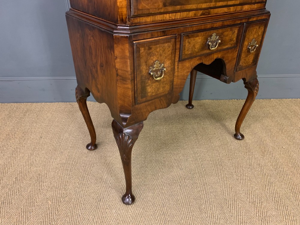 Burr Walnut Chest on Stand or Tallboy View VIII