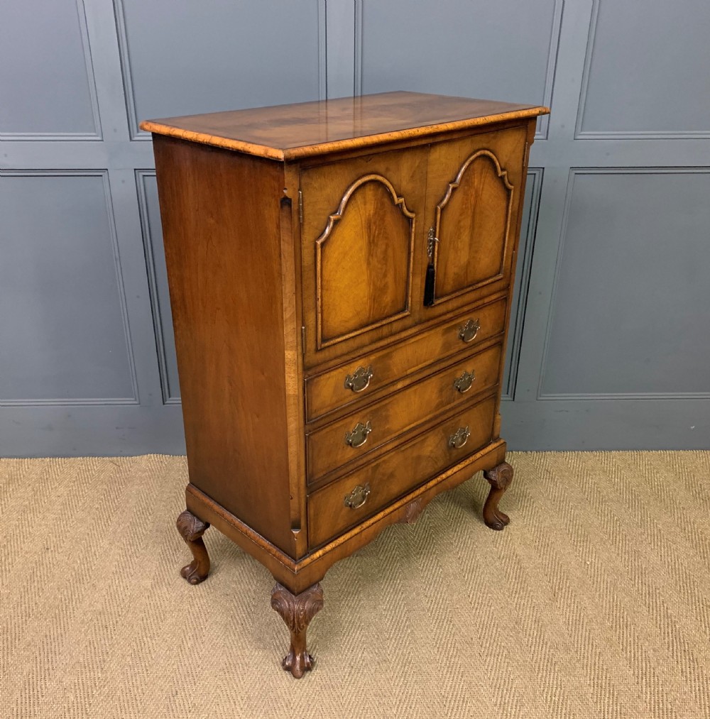 Burr Walnut Press Cupboard by Maple and Co