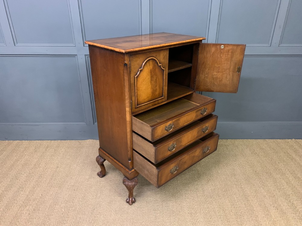 Burr Walnut Press Cupboard by Maple and Co View XIII