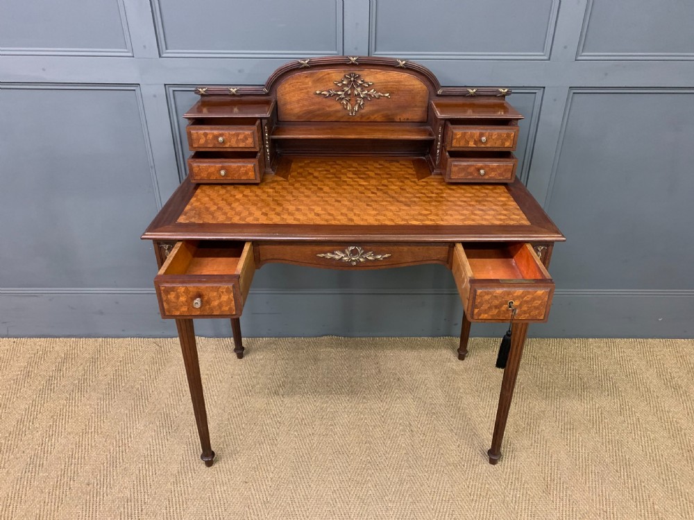 French Parquetry Inlaid Writing Desk View VII