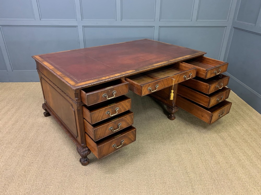 Maple and Co Mahogany Partners Desk View XIV