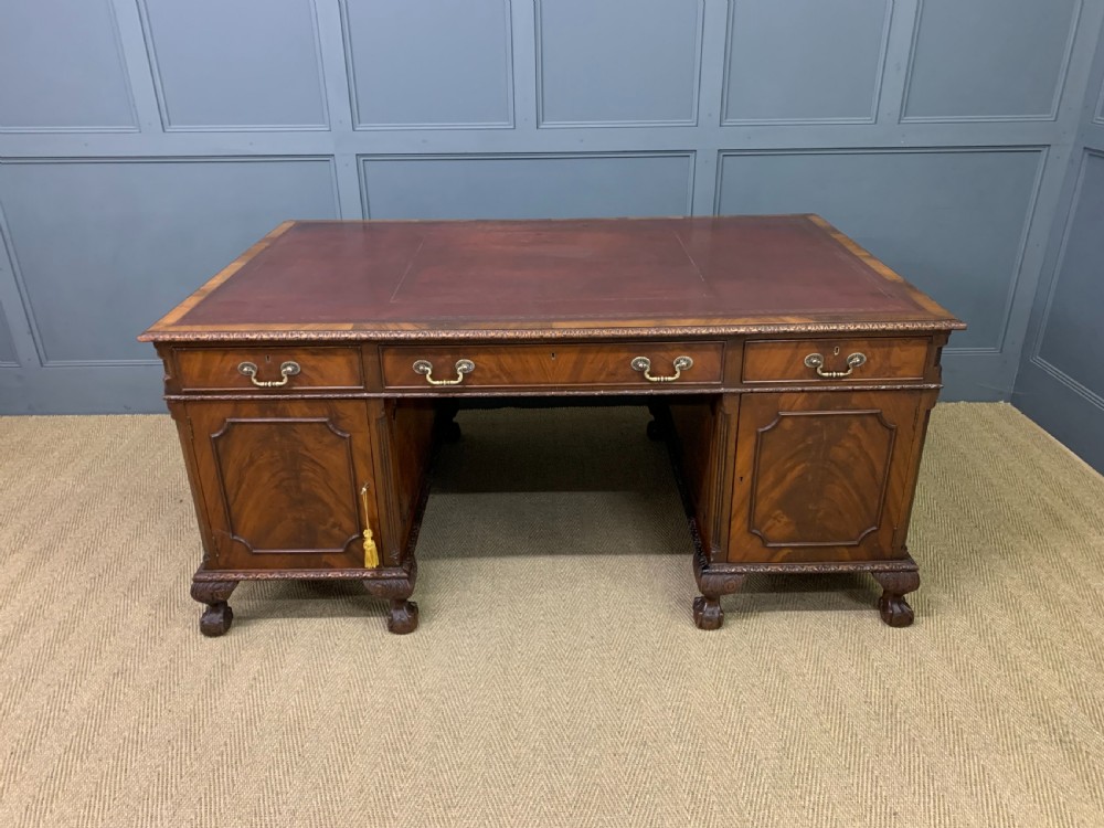 Maple and Co Mahogany Partners Desk View XVI