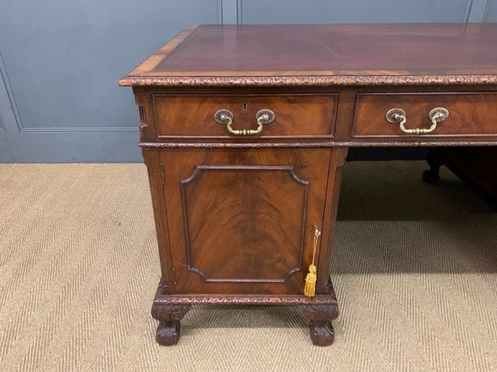 Maple and Co Mahogany Partners Desk View XVIII