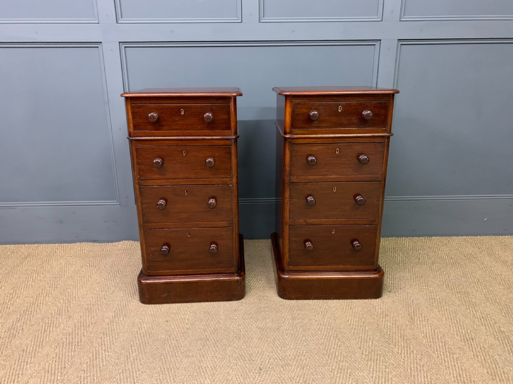 Pair of Victorian Mahogany Bedside Chests View II