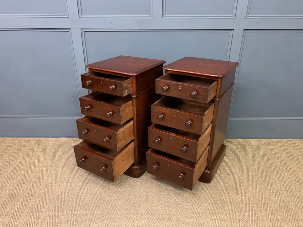 Pair of Victorian Mahogany Bedside Chests View VII