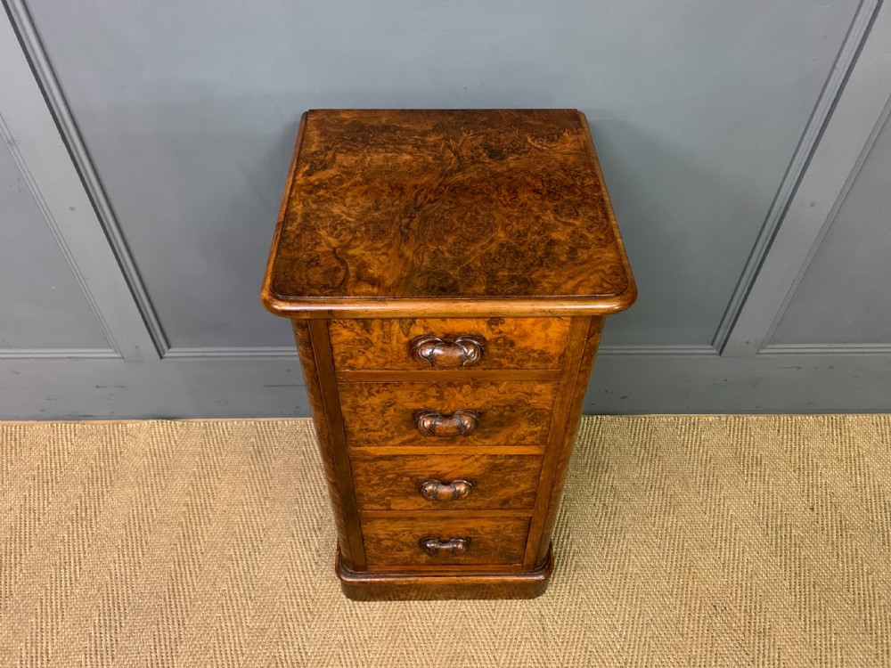 Pair of Victorian Burr Walnut Bedside Chests View IX