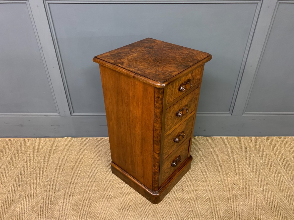 Pair of Victorian Burr Walnut Bedside Chests View XI