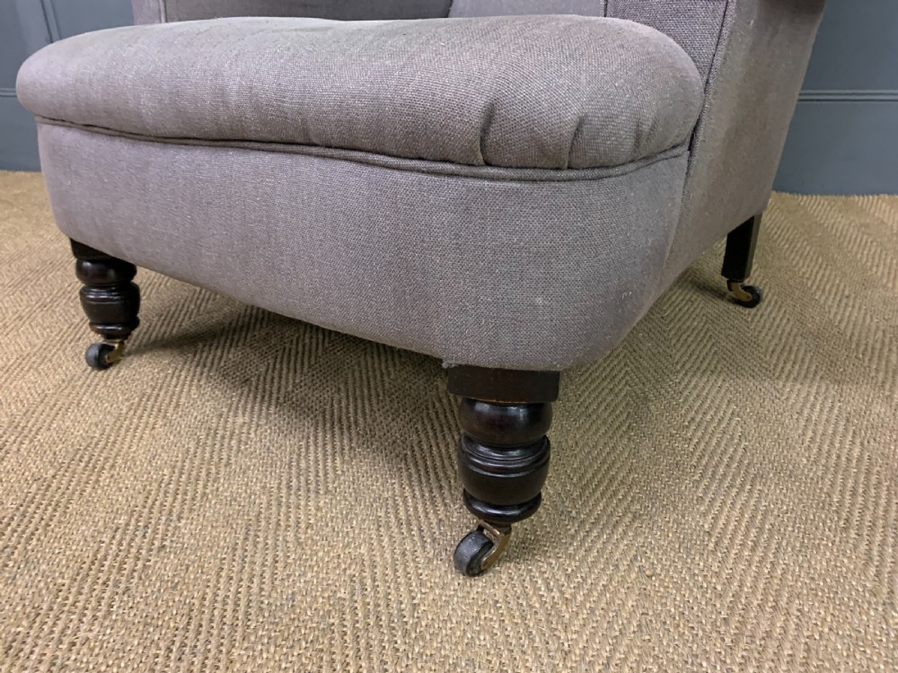 Pair of Victorian Upholstered Easy Armchairs View VII