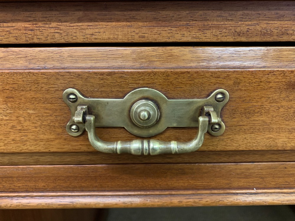 Large Victorian Walnut Pedestal Desk View VI