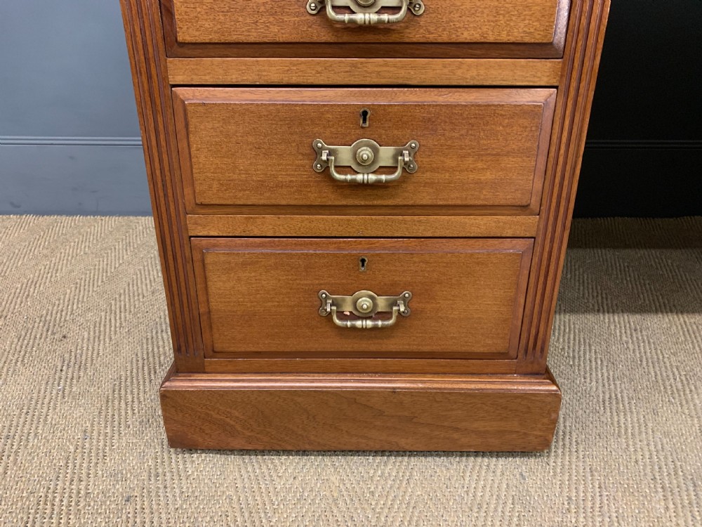 Large Victorian Walnut Pedestal Desk View VII